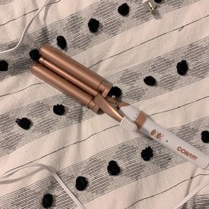 Double ceramic triple hair barrel